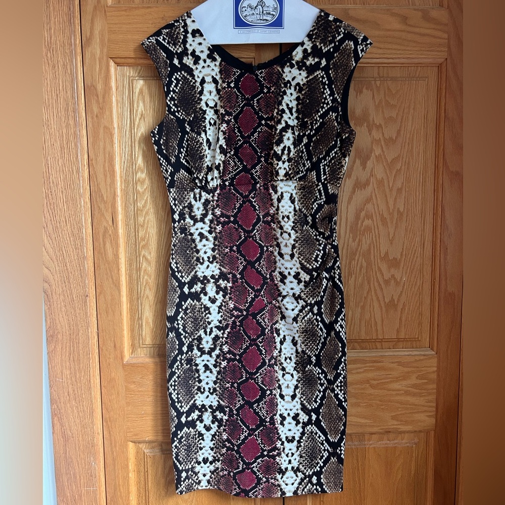 Calvin Klein Multicolor Snake Print Midi Dress